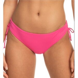 Roxy Solid Beach Classics Hipster Lace Bikini Bottoms Shocking Pink